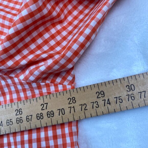 L.L. Bean Mens XXL Tall Orange/White Gingham Wrinkle-Resistant Short-Sleeve - Picture 6 of 7